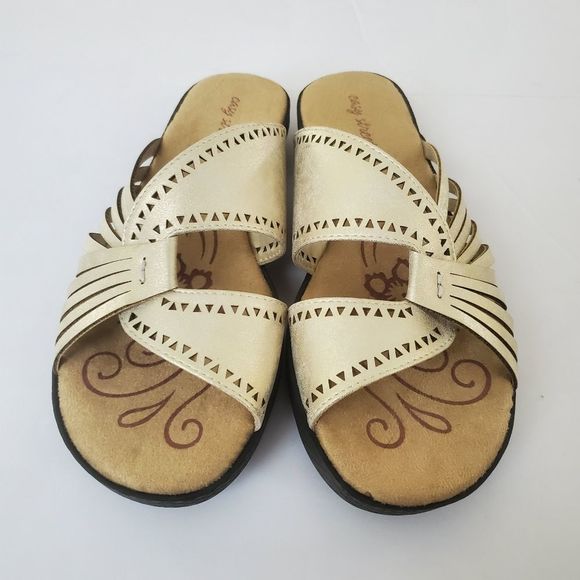 Easy Street Women Comfort Slides Sandals Gold Size 11 - Picture 4 of 10
